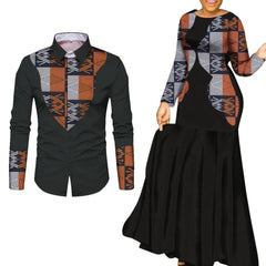 African Clothes for Couple African Clothing for Lovers Man's Woman's Long Party Maxi Dress WYQ - SHOWLU FASHION STORE