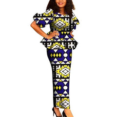 African Clothes for Women 2 PCS Sets Tops And Skirts Suits Dashiki Ankara Turkey Outfits Gown Plus Size Wedding Party Dresses - SHOWLU FASHION STORE