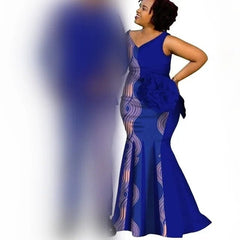 African Couple Clothes Women`s Long Maxi Dress And Men`s Tracksuit Dashiki Outfits Shirts And Pants Set Evening Wedding Party - SHOWLU FASHION STORE