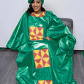 Showlu Fashion African Dashiki dress for women with colorful embroidery, made of cotton, plus size, stylish and comfortable.
