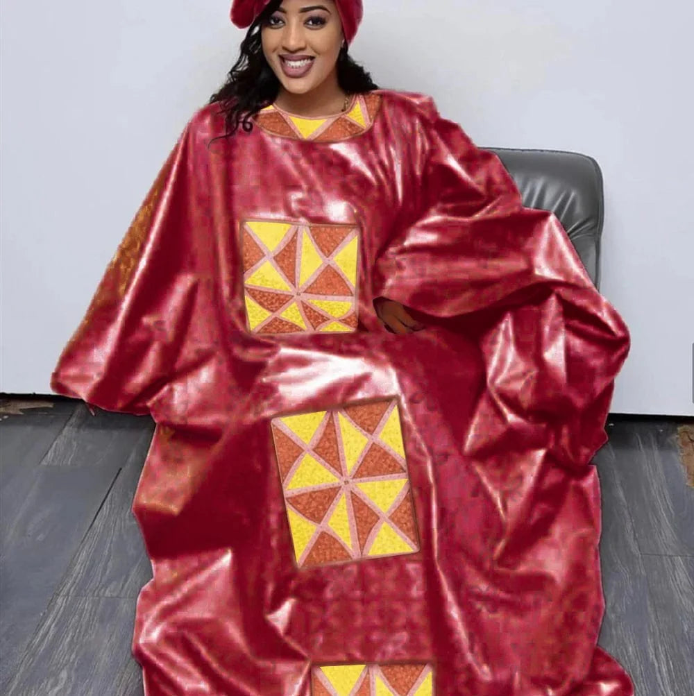 Plus size African Dashiki dress by Showlu Fashion with colorful cotton embroidery, stylish and comfortable for women.