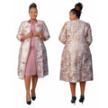 African Dashiki 2-piece set for women by Showlu Fashion, featuring a flower print abaya and traditional Muslim-inspired design.