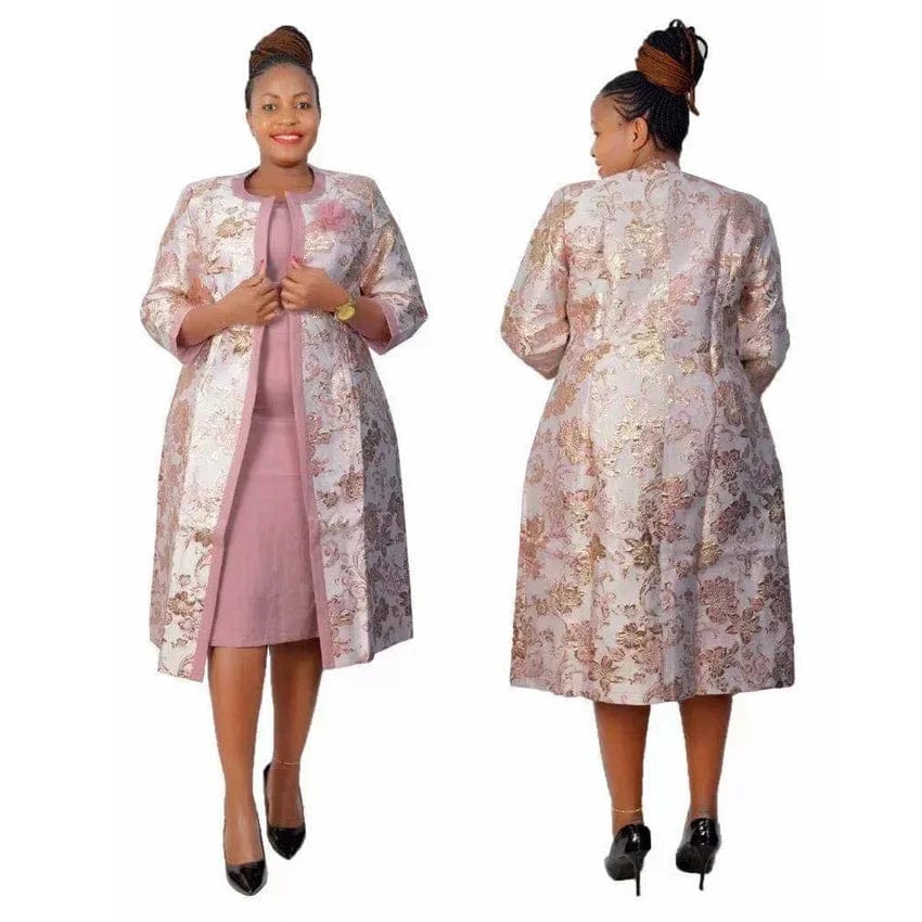 African Dashiki 2-piece set for women by Showlu Fashion, featuring a flower print abaya and traditional Muslim-inspired design.