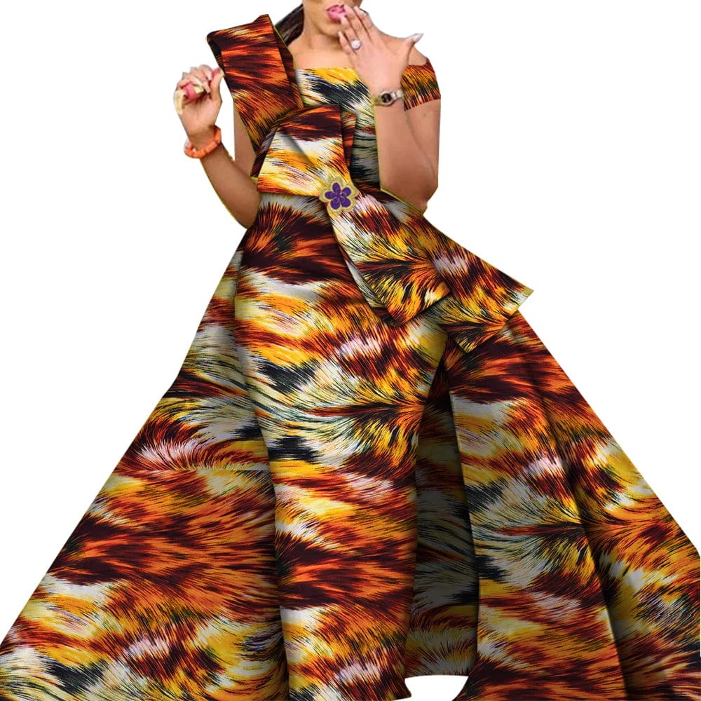 African print cotton Danshiki skirt for women, traditional wedding dress, vibrant African fashion design, SHOWLU FASHION STORE