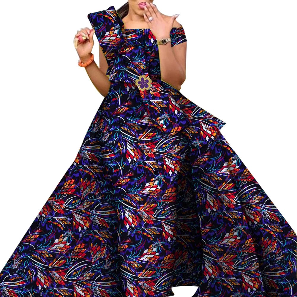 African print cotton Danshiki skirt for women, traditional wedding dress, colorful and stylish design from SHOWLU FASHION STORE.
