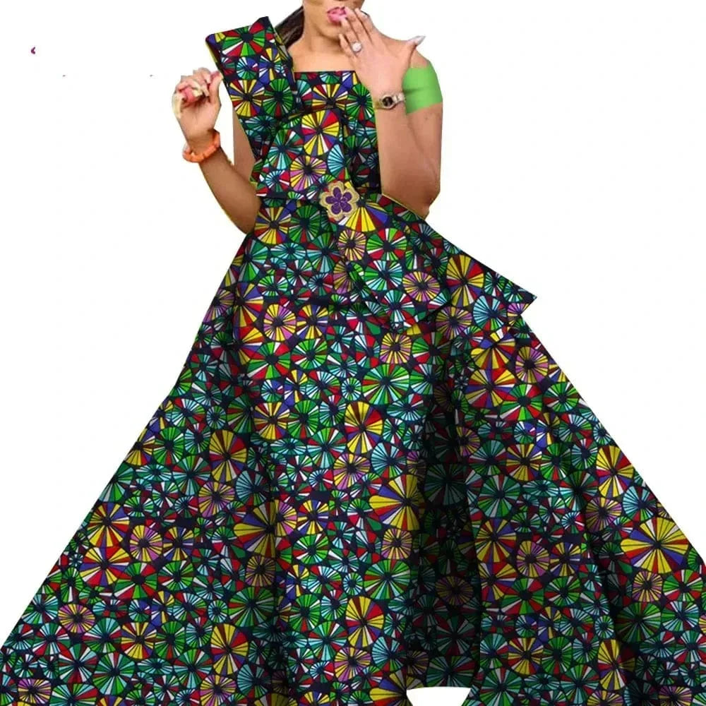 African print cotton Danshiki skirt by Wingfei, traditional wedding dress with vibrant patterns, perfect for special occasions.