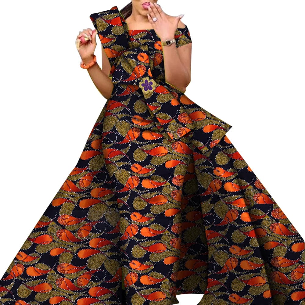 Wingfei African Print Cotton Danshiki skirt featuring traditional design, perfect for weddings and cultural celebrations.