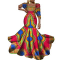 African wax print long dress by SHOWLU FASHION STORE featuring vibrant cotton fabric, perfect for wedding or party occasions.