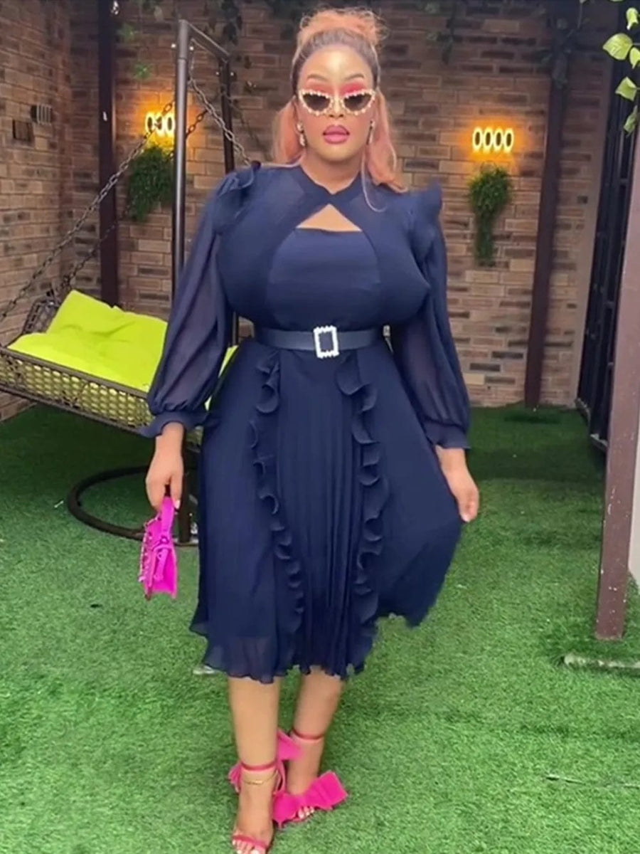 African Maxi Dresses For Women 2024 Plus Size Evening Party Long Dress Africa Clothing Elegant Kaftan Muslim Chiffon Dress - SHOWLU FASHION STORE