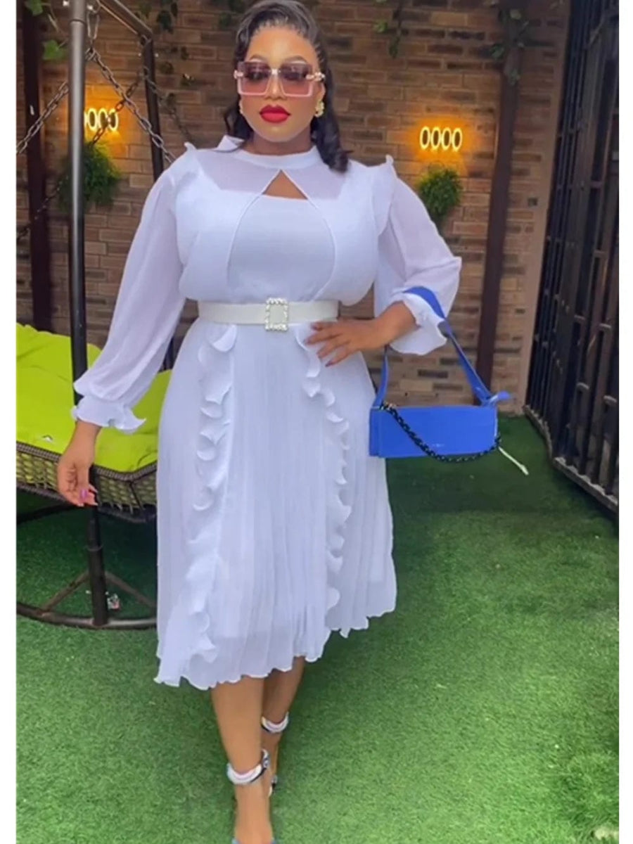 African Maxi Dresses For Women 2024 Plus Size Evening Party Long Dress Africa Clothing Elegant Kaftan Muslim Chiffon Dress - SHOWLU FASHION STORE