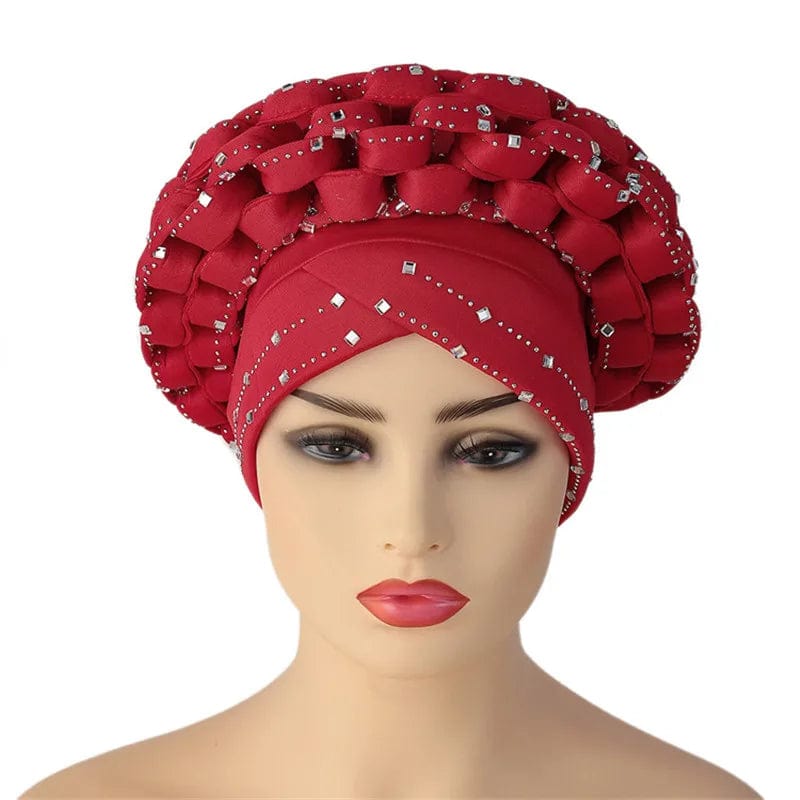 african Ready to Wear Autogele Headtie Glitter Diamonds Women Turban Cap - SHOWLU FASHION STORE