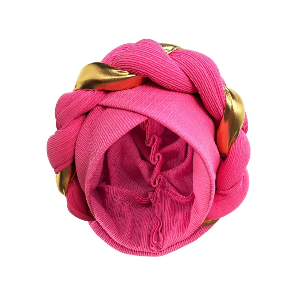 African turban cap by Showlu Fashion, pleated Muslim hijab and hair accessory for women, Arab-inspired wrapped head covering.