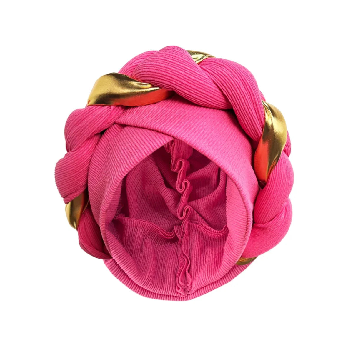 African turban cap by Showlu Fashion, pleated Muslim hijab and hair accessory for women, Arab-inspired wrapped head covering.