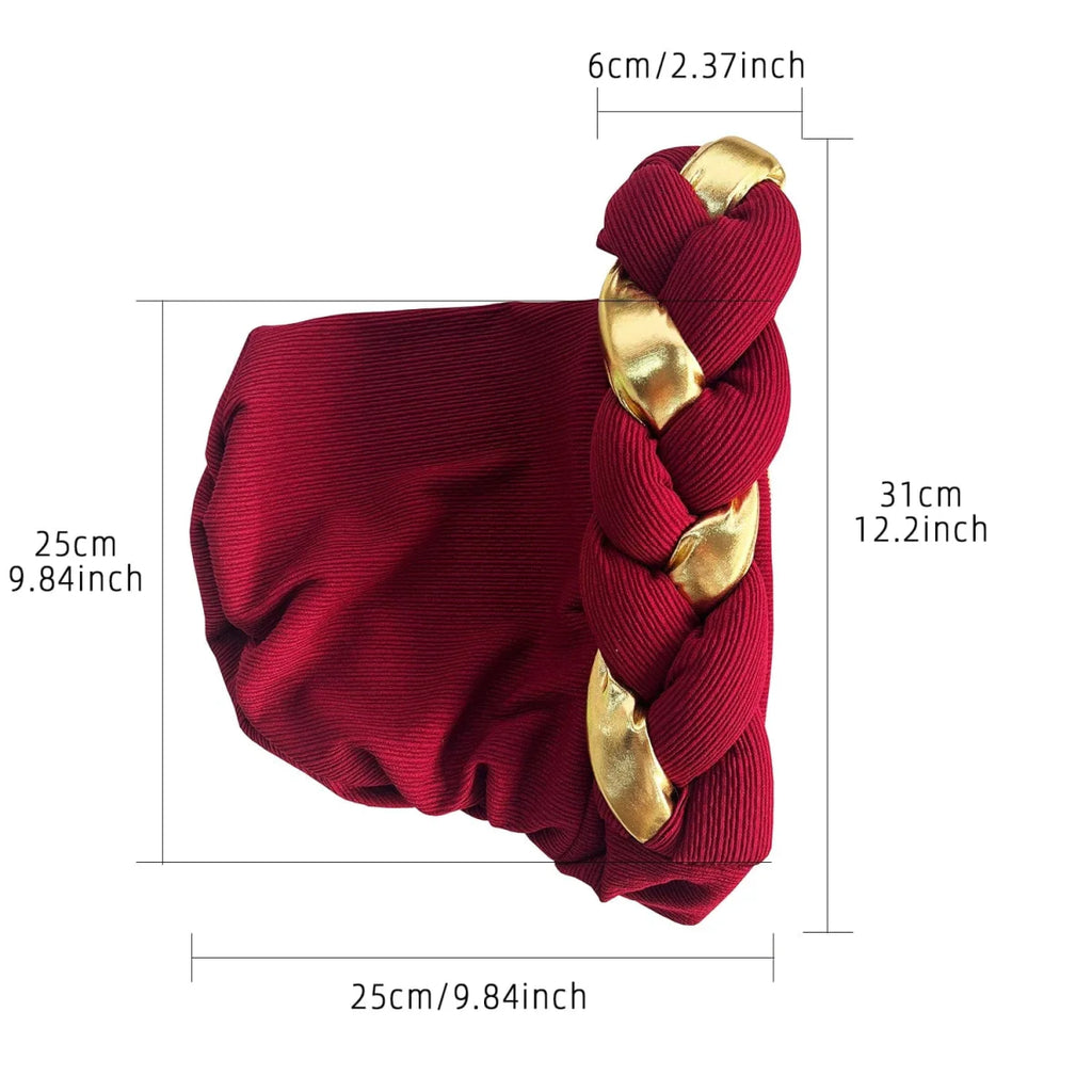 African turban cap by Showlu Fashion, pleated Muslim hijab headwrap, stylish Arab hair accessory for women.