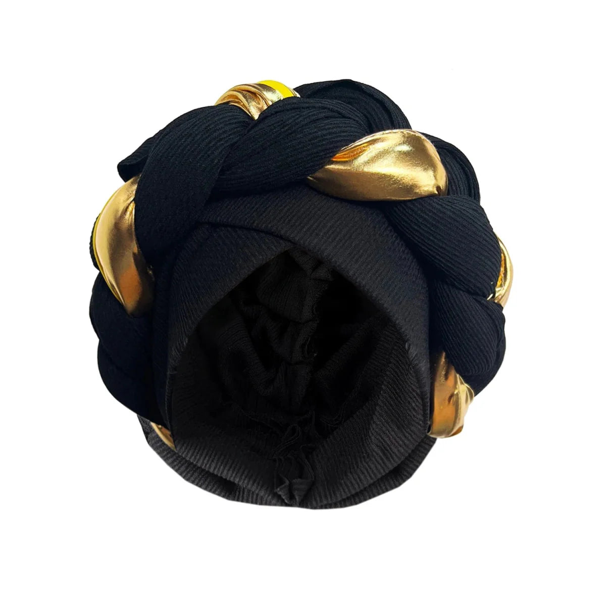 Showlu African Turban Cap for women, pleated Muslim hijab and Arab hair accessory, wrapped style with elegant design