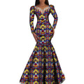 Elegant African women's Ankara cotton dress by SHOWLU FASHION STORE, traditional Nigerian dashiki style for parties and weddings.