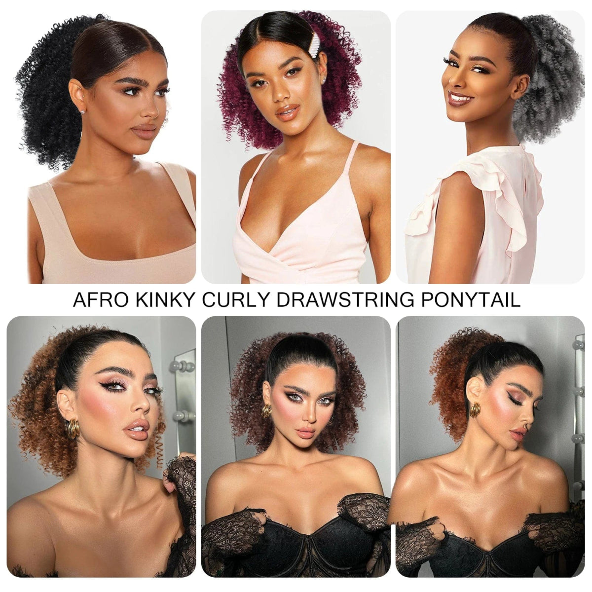 Afro Puff kinky curly Drawstring Ponytail Bun Extension for Black Women Synthetic Short Afro Kinkys Curly Afro Hairpieces - SHOWLU FASHION STORE