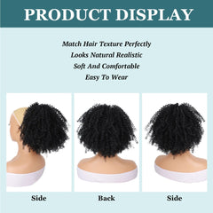 Afro Puff kinky curly Drawstring Ponytail Bun Extension for Black Women Synthetic Short Afro Kinkys Curly Afro Hairpieces - SHOWLU FASHION STORE