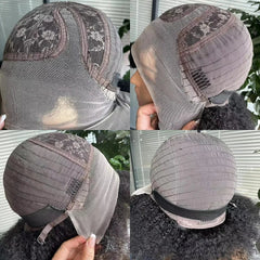 Afro Wigs for Black Women Kinky Curly Lace Front Wig Afro Short Bob Human Hair Wig 13x4x2 HD Lace Natural Hairline Glueless 250% - SHOWLU FASHION STORE