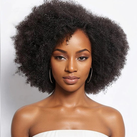 Afro Wigs for Black Women Kinky Curly Lace Front Wig Afro Short Bob Human Hair Wig 13x4x2 HD Lace Natural Hairline Glueless 250% - SHOWLU FASHION STORE