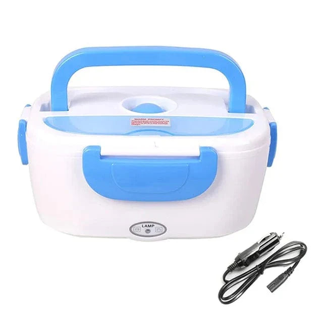 AHTOSKA portable electric heating lunch box with stainless steel container, suitable for 220V and 12V use, compact and travel-friendly.