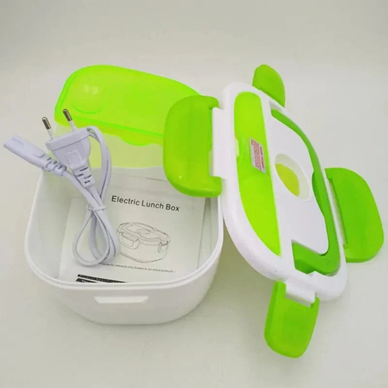 Portable AHTOSKA electric heating lunch box by Showlu Fashion Store, stainless steel, 220V/12V for hot meals on the go.