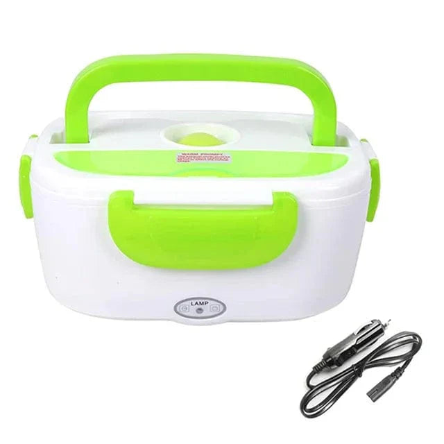 AHTOSKA electric heating lunch box with stainless steel interior, portable design for 220V and 12V power sources.