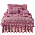 European velvet duvet cover set by Ai·Winsure featuring quilted textured bedding with embroidered details and removable bed skirt.