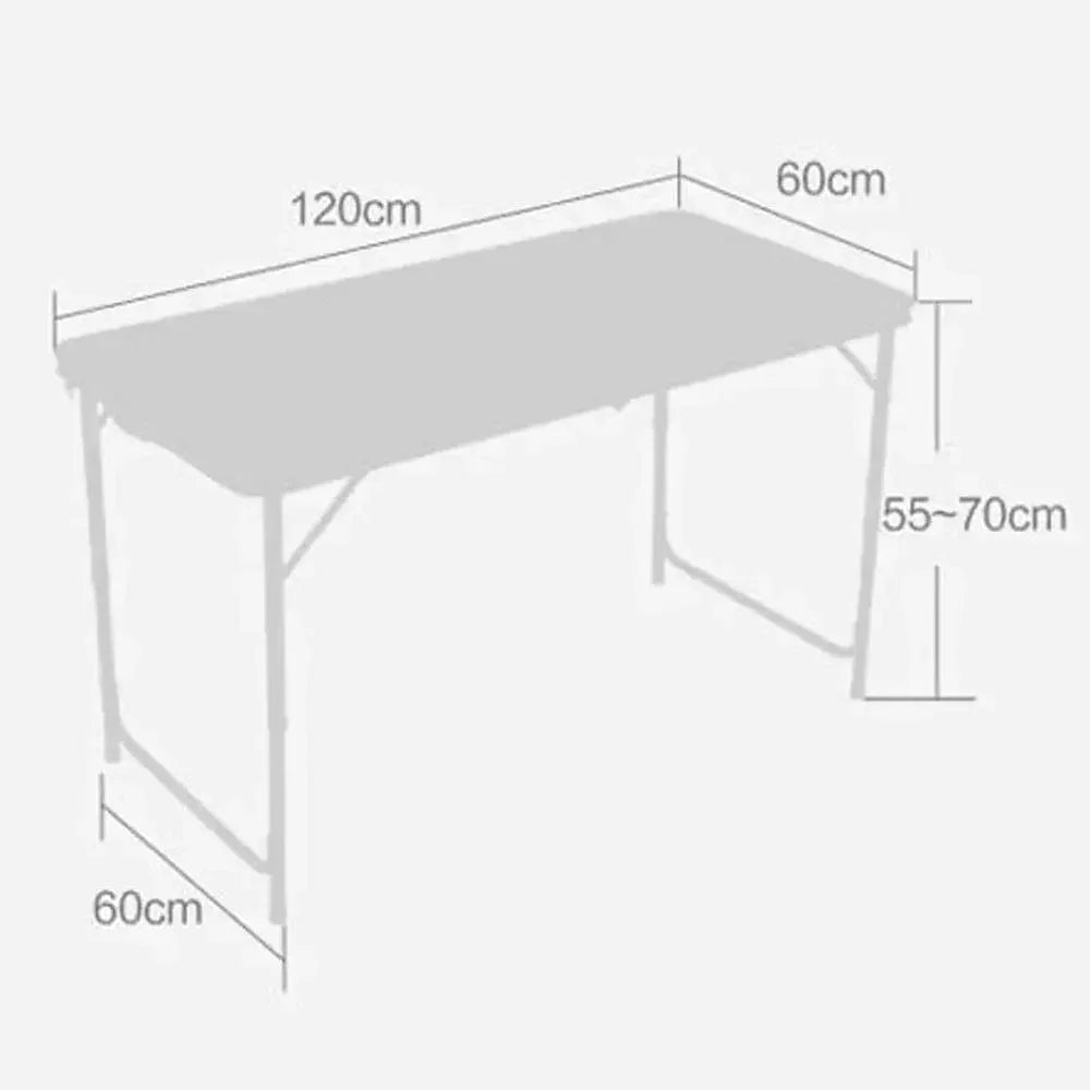 4-foot aluminum folding table from Showlu, portable and height adjustable, ideal for indoor, outdoor, picnic, and camping use