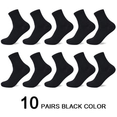 Anel Demosthene General Store 0 10 black / 38-44 10 Pairs/Lot Men&#39;s Bamboo Fiber Socks 2022 New Compression Autumn Long Black Business Casual Man Dress Sock Gift Plus Size 42-45