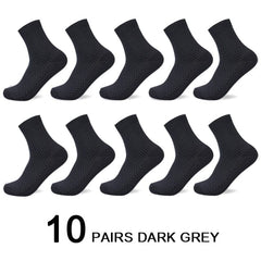 Anel Demosthene General Store 0 10 Pairs/Lot Men&#39;s Bamboo Fiber Socks 2022 New Compression Autumn Long Black Business Casual Man Dress Sock Gift Plus Size 42-45