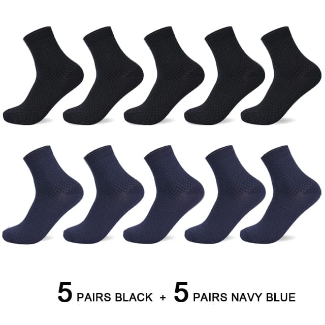 Anel Demosthene General Store 0 10 Pairs/Lot Men&#39;s Bamboo Fiber Socks 2022 New Compression Autumn Long Black Business Casual Man Dress Sock Gift Plus Size 42-45