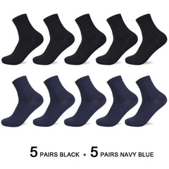 Anel Demosthene General Store 0 10 Pairs/Lot Men&#39;s Bamboo Fiber Socks 2022 New Compression Autumn Long Black Business Casual Man Dress Sock Gift Plus Size 42-45