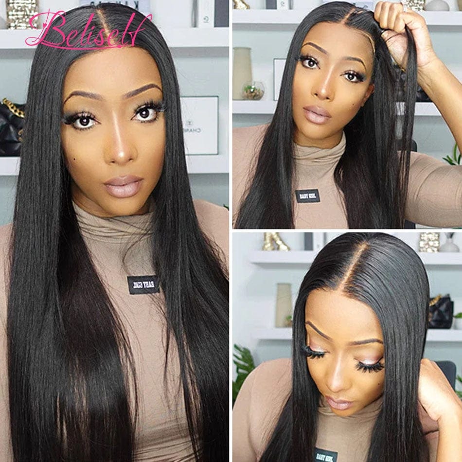 Anel Demosthene General Store 0 4x6 Glueless Wig Human Hair Ready to Wear Straight Glueless HD Lace Human Hair Wigs Pre Plucked 5x5 Lace Closure Wig