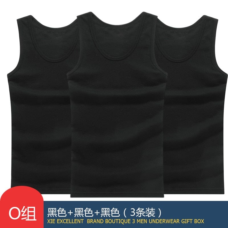 Anel Demosthene General Store 0 Black Black Black / M (EUR XXS) Hot Sale 3pcs / 100% Cotton Mens Sleeveless Tank Top Solid Muscle Vest Undershirts O-neck Gymclothing Tees Whorl Tops