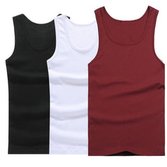 Anel Demosthene General Store 0 Black White Red / M (EUR XXS) Hot Sale 3pcs / 100% Cotton Mens Sleeveless Tank Top Solid Muscle Vest Undershirts O-neck Gymclothing Tees Whorl Tops