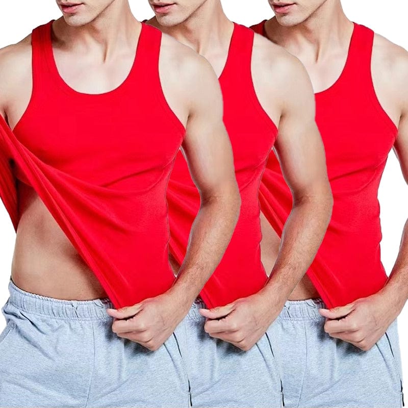 Anel Demosthene General Store 0 Dig Red 3pces / M (EUR XXS) Hot Sale 3pcs / 100% Cotton Mens Sleeveless Tank Top Solid Muscle Vest Undershirts O-neck Gymclothing Tees Whorl Tops