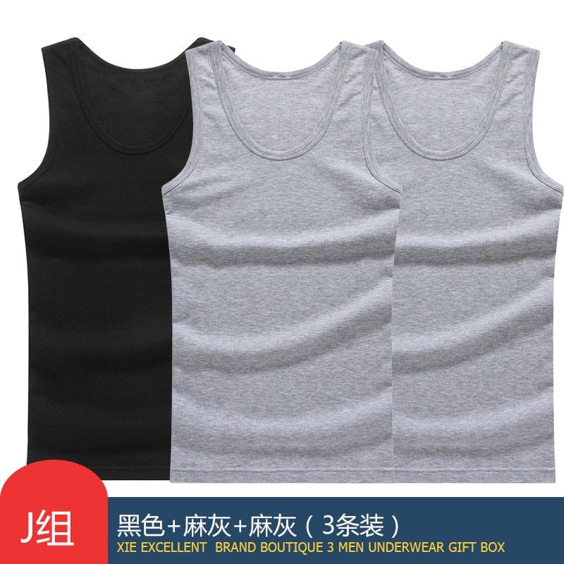 Anel Demosthene General Store 0 Gray Gray Black / M (EUR XXS) Hot Sale 3pcs / 100% Cotton Mens Sleeveless Tank Top Solid Muscle Vest Undershirts O-neck Gymclothing Tees Whorl Tops