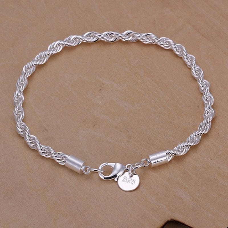 Anel Demosthene General Store 0 H207 8 Inch 18K Gold Bracelet 5MM Sideways Chain Bracelet For Woman Men Fashion Wedding Engagement 925 Sterling Silver Jewelry Gifts