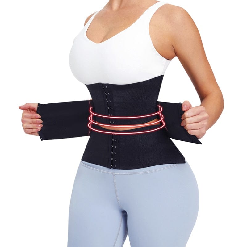 Anel Demosthene General Store 0 S0218-Black / 3XL Waist Trainer Corset Women Binders Shapers Tummy Wrap Body Shapewear Slimming Belt Flat Belly Workout Postpartum Girdle