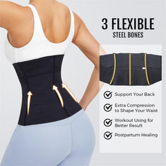 Anel Demosthene General Store 0 S0218-Black / 3XL Waist Trainer Corset Women Binders Shapers Tummy Wrap Body Shapewear Slimming Belt Flat Belly Workout Postpartum Girdle