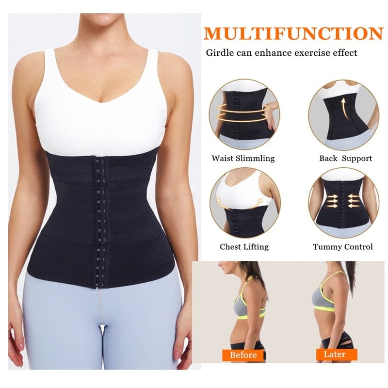 Anel Demosthene General Store 0 S0218-Black / 3XL Waist Trainer Corset Women Binders Shapers Tummy Wrap Body Shapewear Slimming Belt Flat Belly Workout Postpartum Girdle