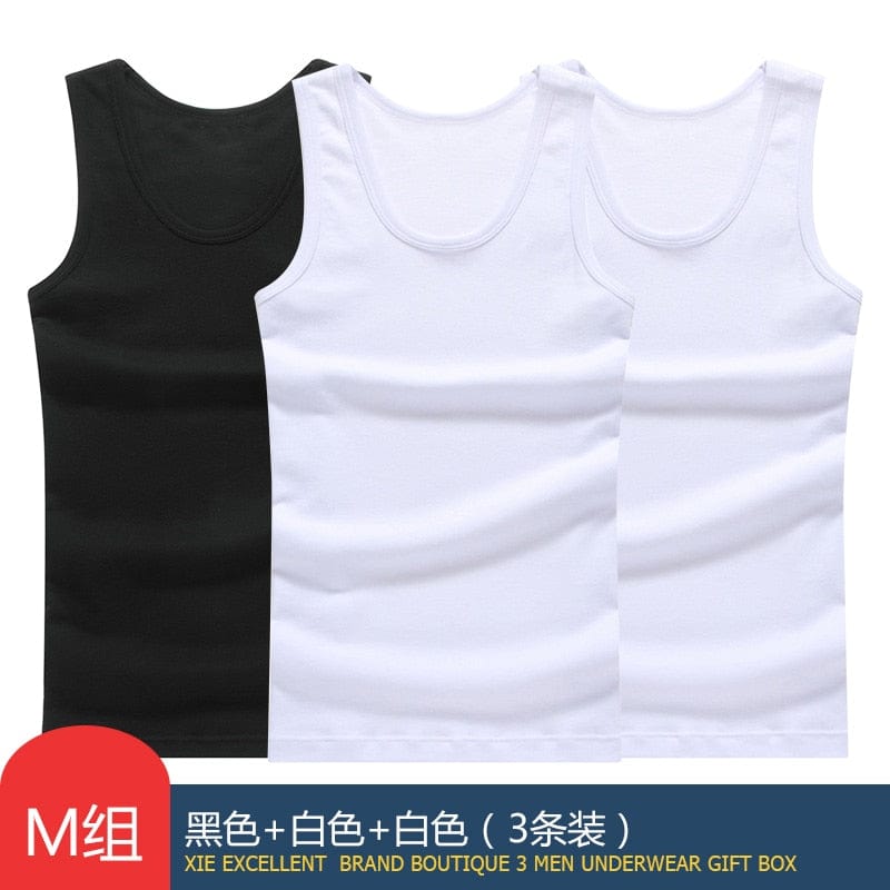 Anel Demosthene General Store 0 White White Black / M (EUR XXS) Hot Sale 3pcs / 100% Cotton Mens Sleeveless Tank Top Solid Muscle Vest Undershirts O-neck Gymclothing Tees Whorl Tops