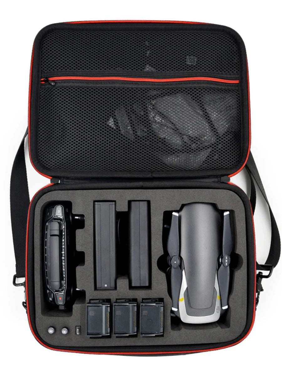 Waterproof PU leather Showlu DJI Mavic Air storage bag with shoulder strap, designed for secure drone and accessory transport.