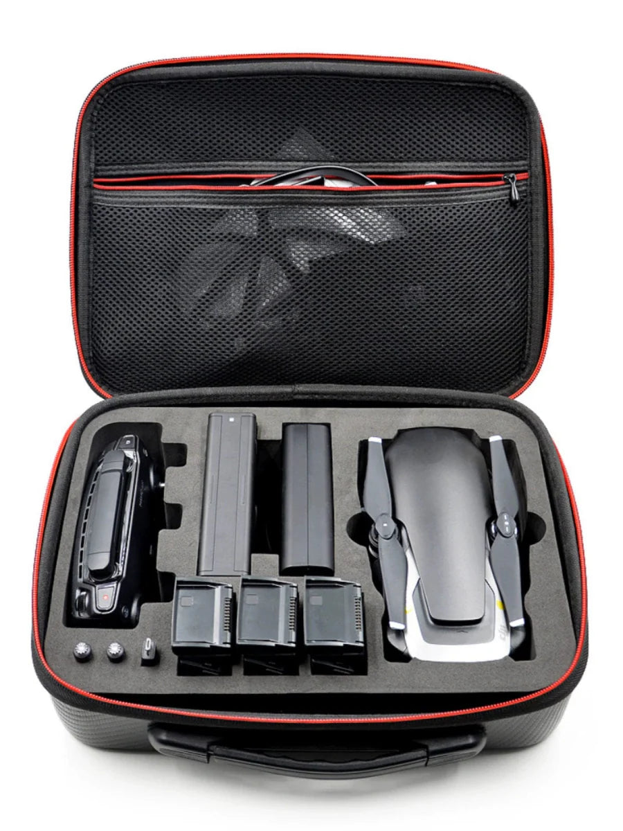Waterproof PU leather DJI Mavic Air storage bag with shoulder strap, designed for secure drone and accessory transport.