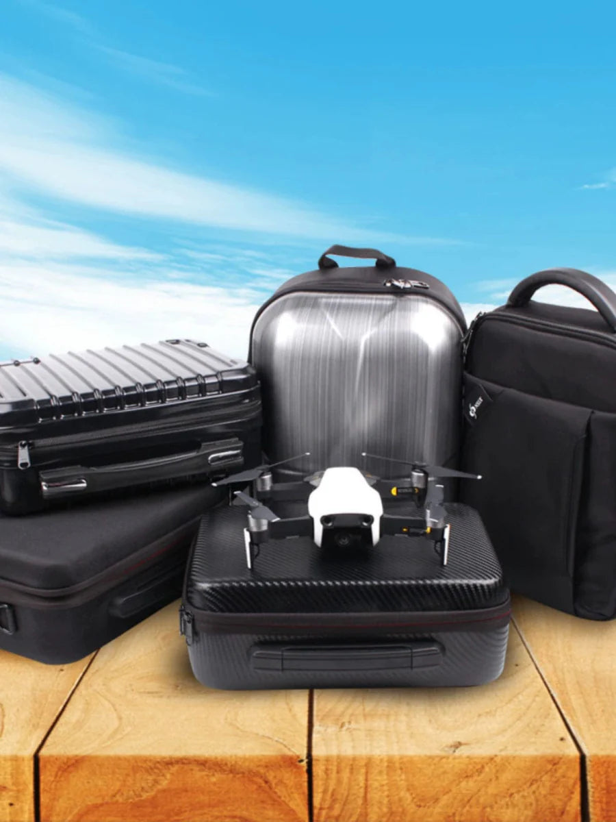 Waterproof PU leather DJI Mavic Air storage bag with shoulder strap, designed for secure drone and accessory transport.