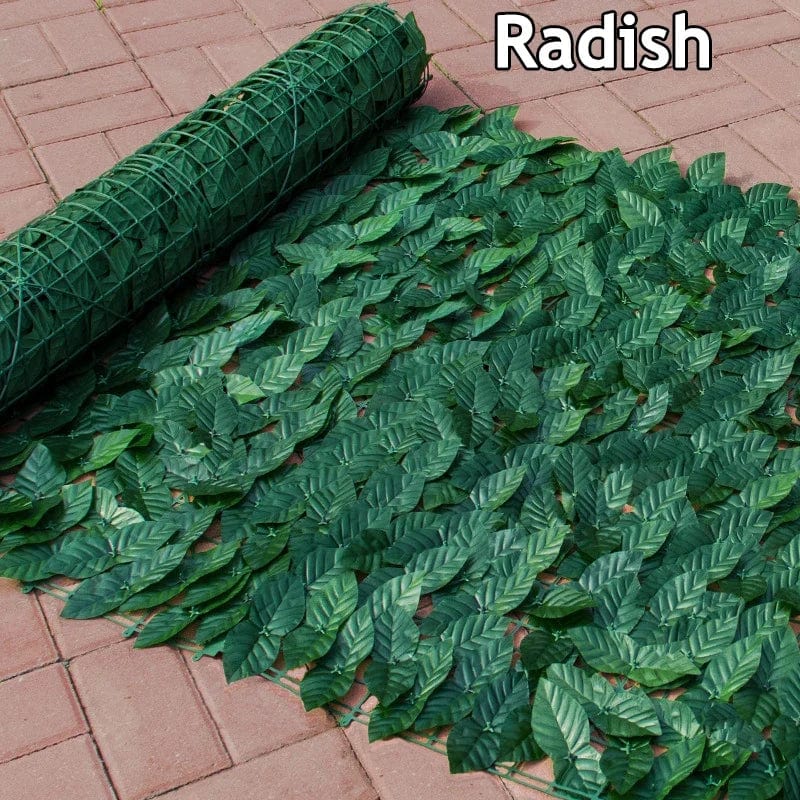 Showlu artificial ivy hedge fence with green leaves, 1x3m faux privacy screen for outdoor garden, balcony, or home decoration.