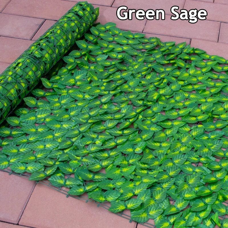 Showlu Artificial Ivy Hedge Fence with green leaves, 1x3m faux privacy screen for outdoor garden, balcony, and home decor