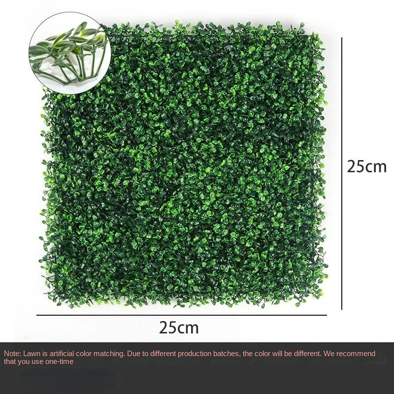 Showlu Artificial Boxwood Hedge Panels with lush green leaves, ideal for creating a stylish grass wall backdrop for weddings and decor.
