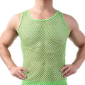 SANWOOD men's sleeveless hollow-out vest, breathable summer nightwear, lightweight and comfortable pure color sleepwear for men.